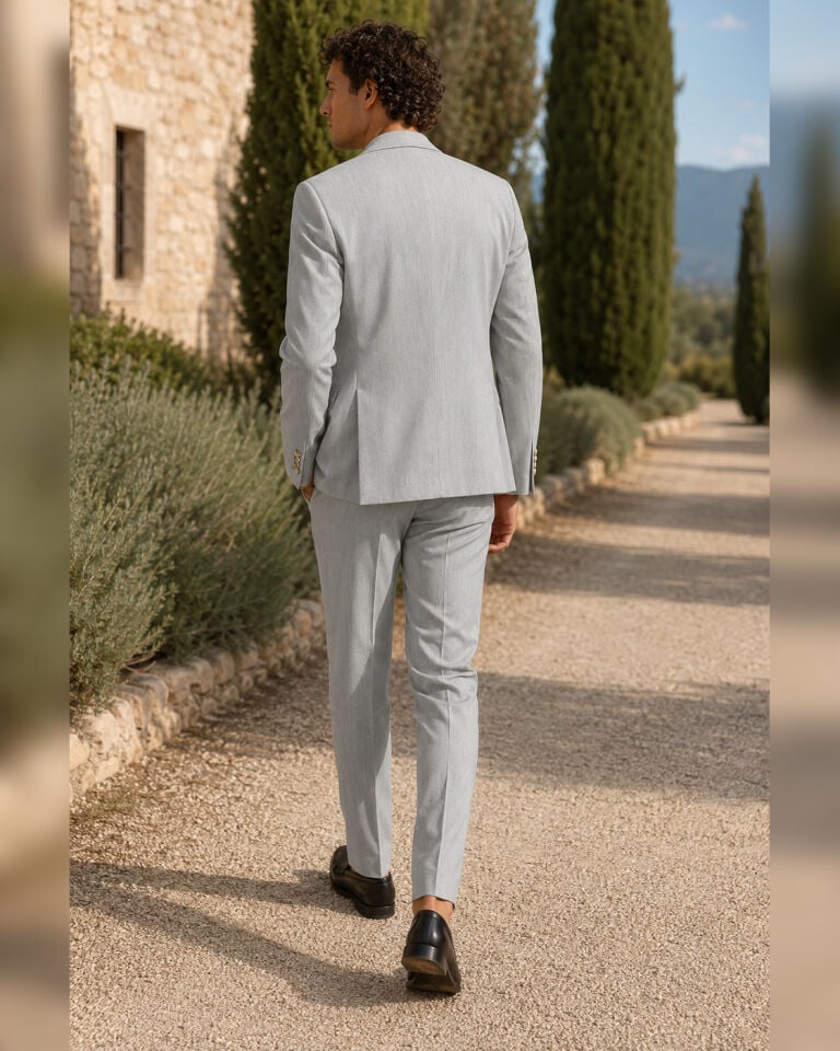 Wodelli Mono Yaka Açık Gri Erkek Takım Elbise – Modern Kesim