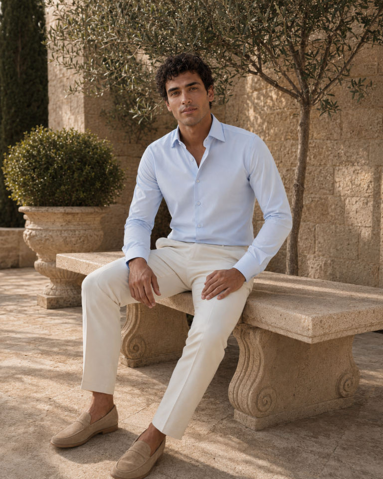 Wodelli Uzun Kol Slim Fit Dar Kesim Mavi Non Iron Pamuklu Gömlek