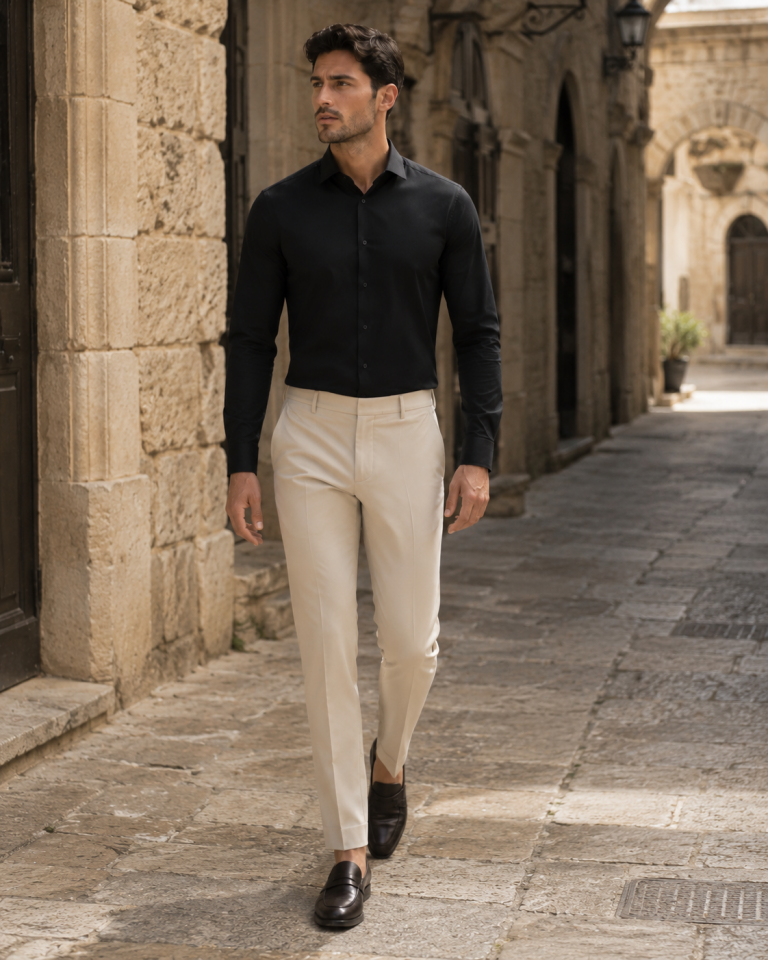 Wodelli Uzun Kol Slim Fit Dar Kesim Siyah Non Iron Pamuklu Gömlek