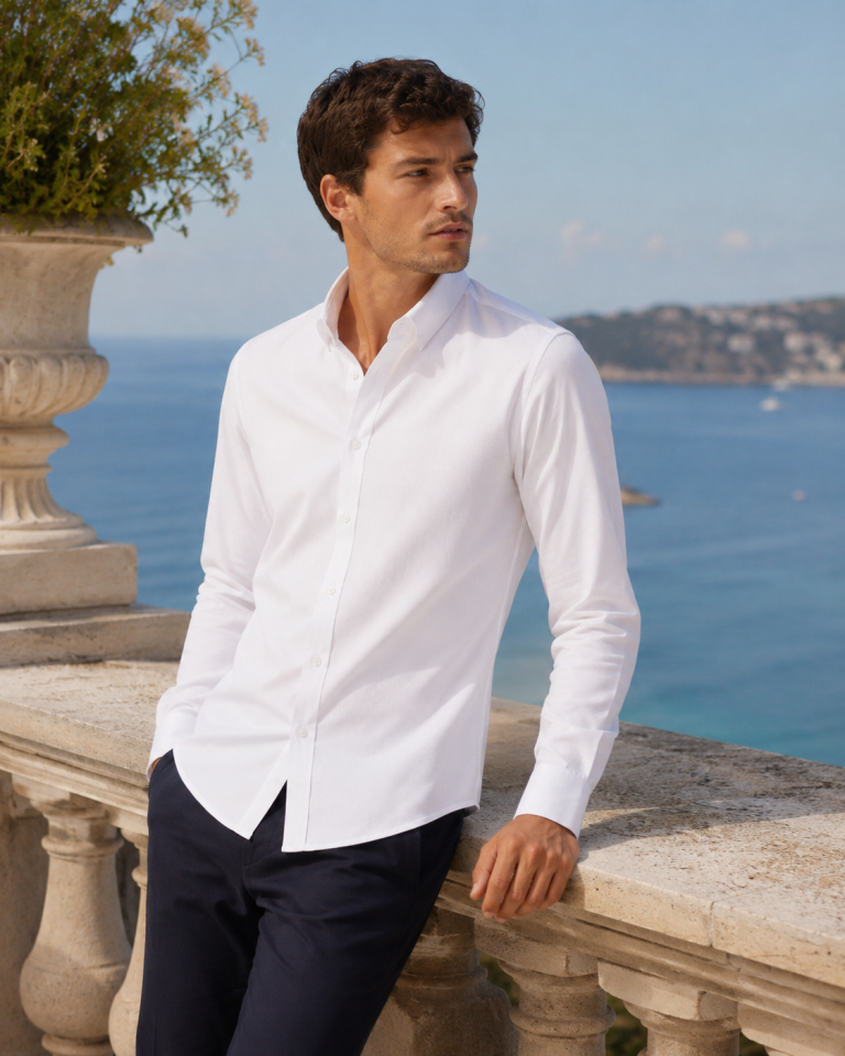 Wodelli Uzun Kol Slim Fit Dar Kesim Beyaz Non Iron Pamuklu Gömlek
