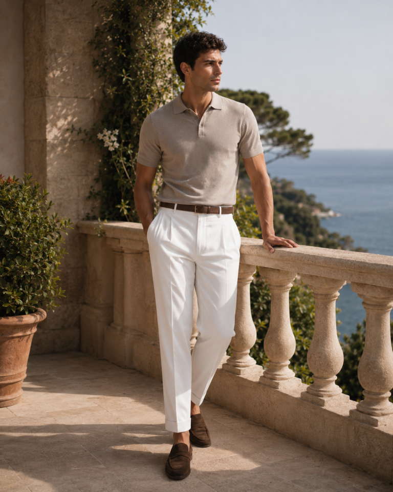 Wodelli Beyaz Relax Fit Pileli Erkek Pantolon – Modern Stil & Rahat Uyum