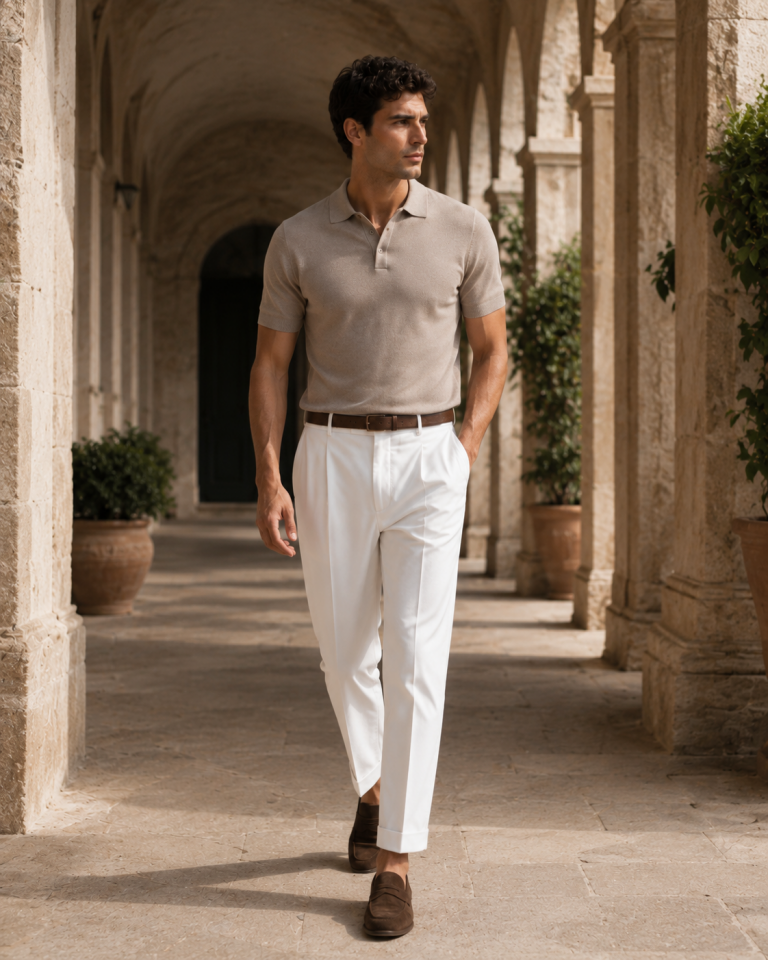 Wodelli Beyaz Relax Fit Pileli Erkek Pantolon – Modern Stil & Rahat Uyum