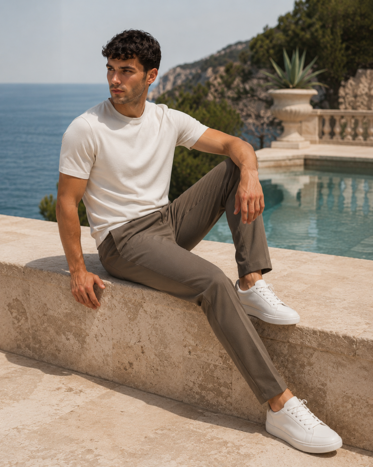 Wodelli Erkek Kahverengi Slim Fit Kumaş Pantolon – Premium Kumaş