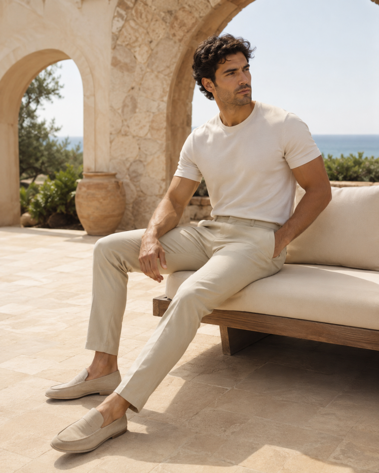 Wodelli Erkek Bej Slim Fit Kumaş Pantolon – Premium Kumaş