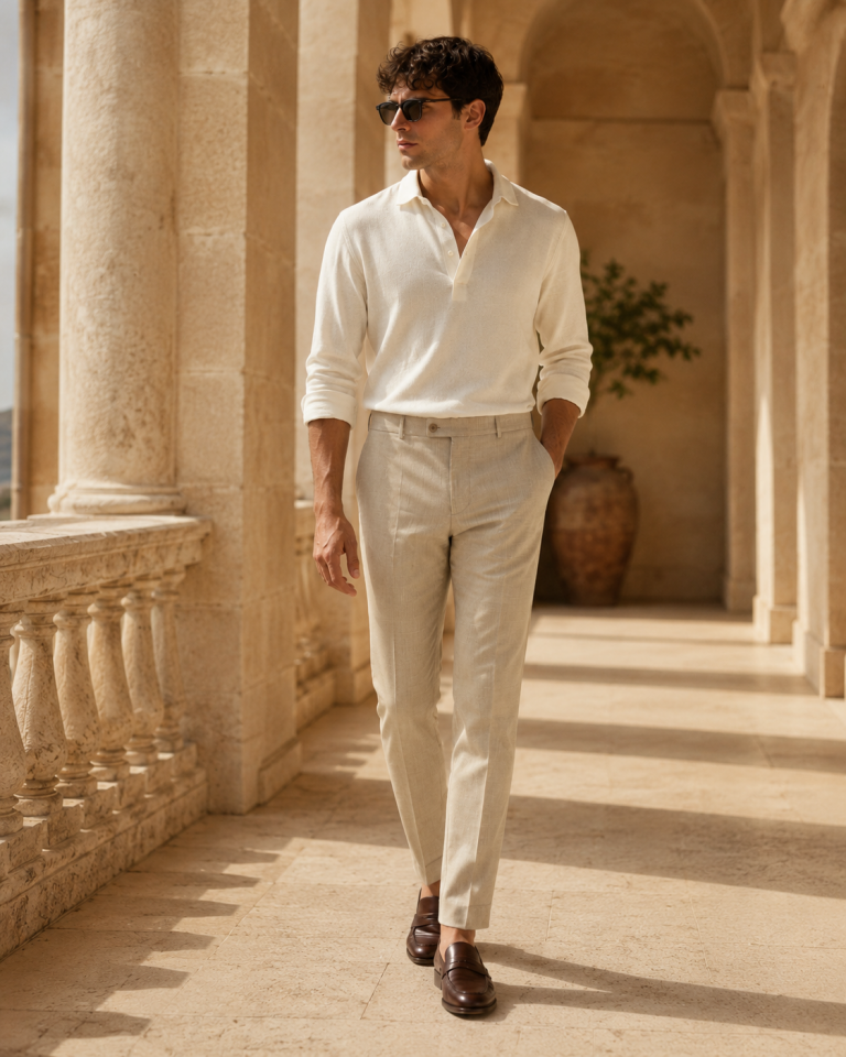 Wodelli Erkek Bej Slim Fit Kumaş Pantolon – Premium Kumaş