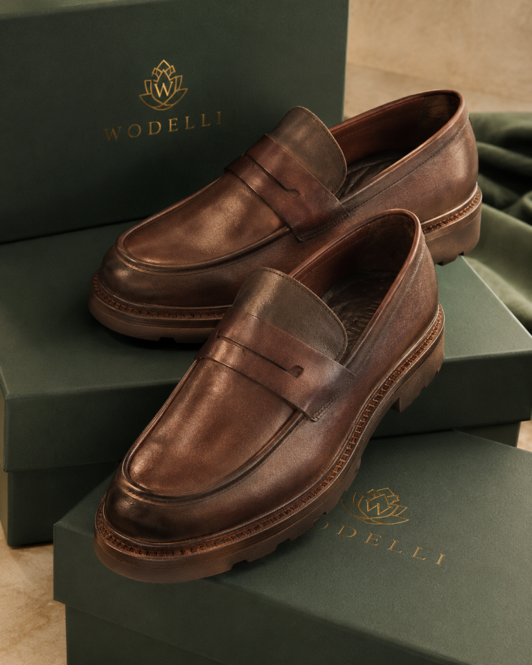 Wodelli Erkek Kahverengi Loafer Ayakkabı – Kalın Taban Klasik Model